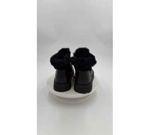 Ботинки кожа шерсть зимние женские Evalli evl nt025b Чёрный