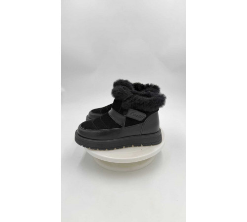 Ботинки кожа шерсть зимние женские Evalli evl nt025b Чёрный