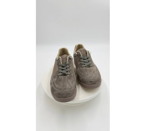 Кросовки женские полнота 11 8029-10-2 Кофейный кожа. стелька текстиль