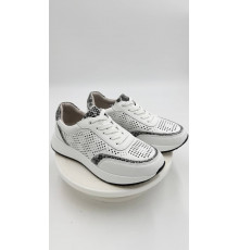 Кросовки женские на полную ногу косточку 92069 Белый кожа, стелька кожа