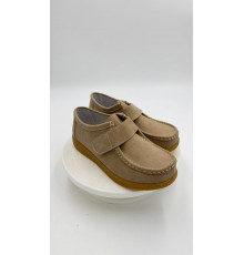 Туфли женские на косточку и широкую ногу 8583 Бежевый кожа. стелька кожа