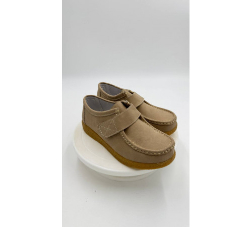 Туфли женские на косточку и широкую ногу 8583 Бежевый кожа. стелька кожа