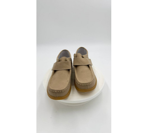 Туфли женские на косточку и широкую ногу 8583 Бежевый кожа. стелька кожа