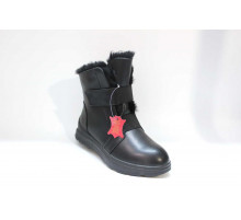 Ботинки зимние кожа мех обувь женская wa5351 Чёрный 