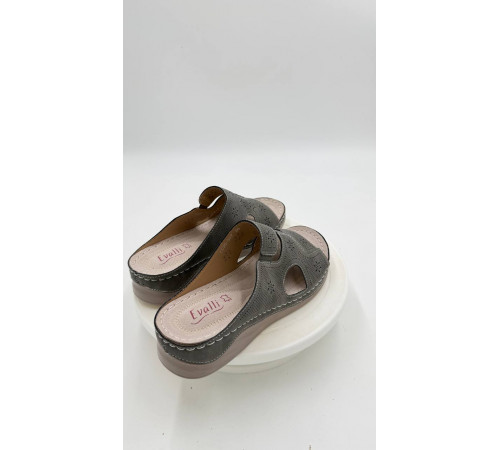 Сабо летние женские на широкую ногу на косточку Evalli cc25 307 Тёмно-серый 