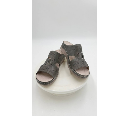 Сабо летние женские на широкую ногу на косточку Evalli cc25 307 Тёмно-серый 