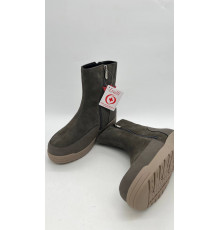 Сапоги зимние кожа шерсть тпр женские 8029-64-5 Серый Полнота 10