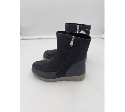 Сапоги зимние кожа шерсть тпр женские 8029-64-5 Серый Полнота 10