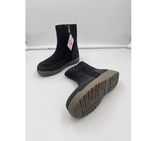 Сапоги зимние кожа шерсть тпр женские 8029-64-5 Серый Полнота 10