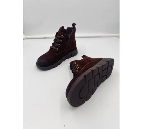 Ботинки женские кожа байка резина A61-C41-11 Коричневый