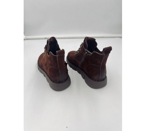 Ботинки женские кожа байка резина A61-C41-11 Коричневый