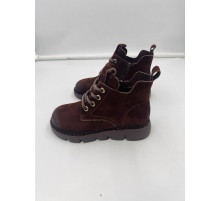 Ботинки женские кожа байка резина A61-C41-11 Коричневый