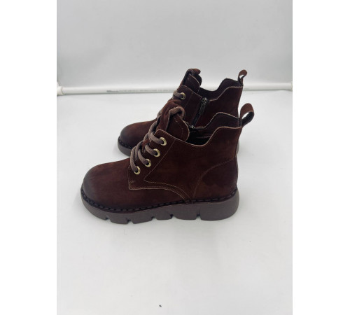 Ботинки женские кожа байка резина A61-C41-11 Коричневый