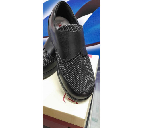 Ботинки кожа осенние женские на широкую ногу на молоткообразные пальцы Evalli 382 011 Чёрный