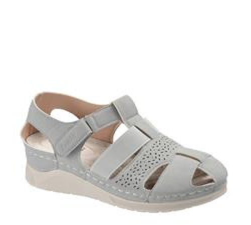 Босоножки женские летние на липучке на широкую ногу Evalli yhe 24140 a14 Серый