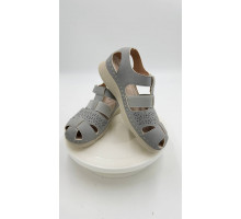 Босоножки женские летние на липучке на широкую ногу Evalli yhe 24140 a14 Серый