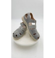 Босоножки женские летние на липучке на широкую ногу Evalli yhe 24140 a14 Серый