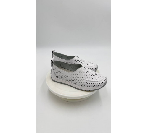 Туфли кожа летние женские на широкую ногу на косточку Evalli 60312zt Белый