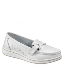 Мокасины женские кожа шнуровка на широкую ногу 2381 Белый