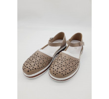 Босоножки женские кожа закрытый нос мягкая стелька XLX23770-3K-5 Кофейный