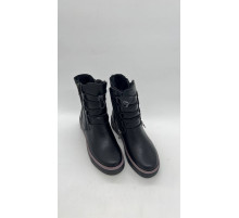 Полусапоги ботинки зимние на полную ногу кожа шерсть тпр женские 1895-65-1 Чёрный