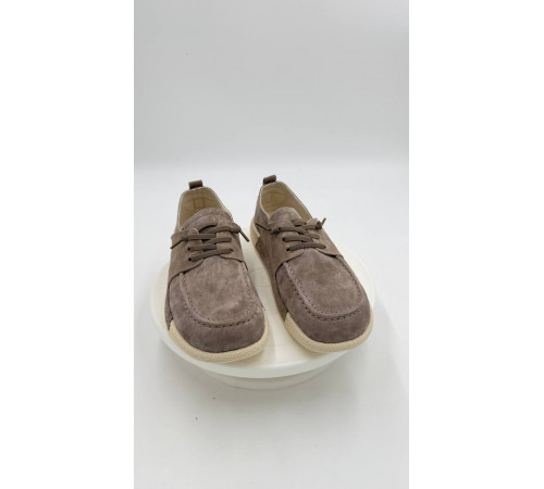 Кеды женские на полную ногу E25020-01-2 Кофейный кожа шнурки резинка