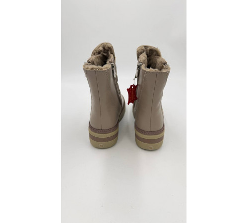 Полусапоги ботинки зимние на полную ногу кожа шерсть тпр женские 1895-65A-5 Кофейнный