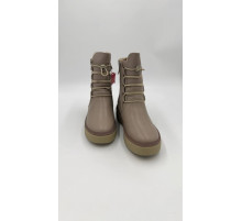 Полусапоги ботинки зимние на полную ногу кожа шерсть тпр женские 1895-65A-5 Кофейнный