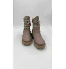 Полусапоги ботинки зимние на полную ногу кожа шерсть тпр женские 1895-65A-5 Кофейнный