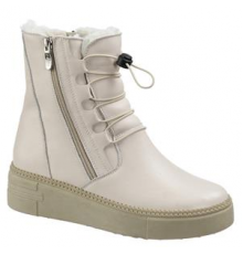 Полусапоги ботинки зимние на полную ногу кожа шерсть тпр женские 1895-65A-5 Кофейнный