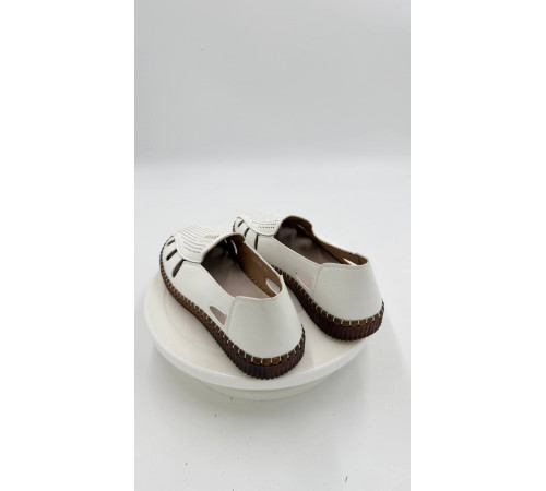 Туфли женские акваподошва CC25-601 Белый кож.зам, стелька кожа