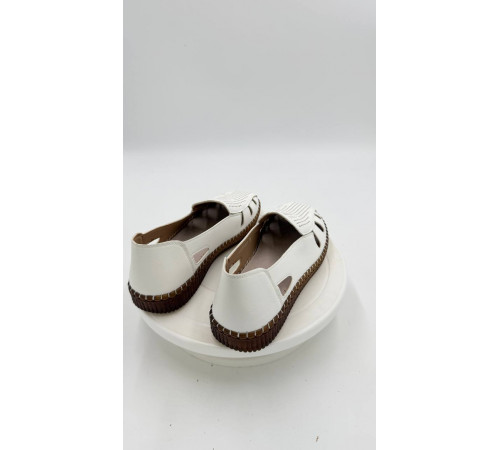 Туфли женские акваподошва CC25-601 Белый кож.зам, стелька кожа