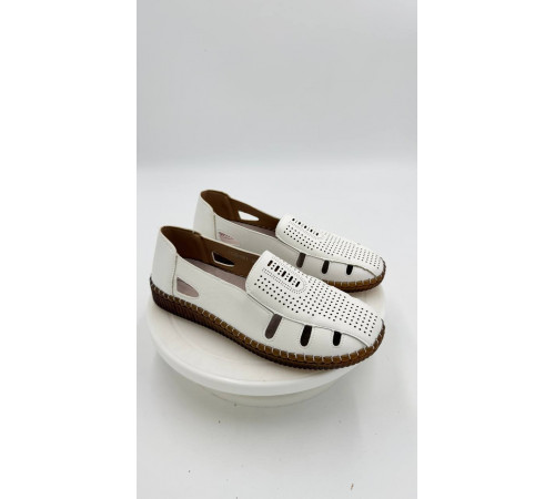 Туфли женские акваподошва CC25-601 Белый кож.зам, стелька кожа