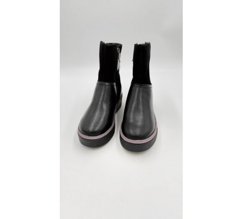 Полусапоги кожа шерсть зимние женские Evalli 1895 611 1 чёрный