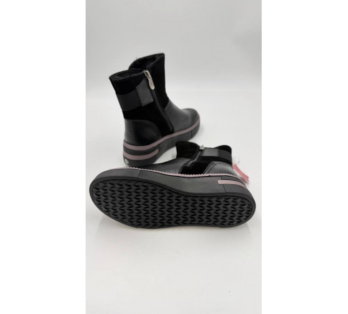 Полусапоги кожа шерсть зимние женские Evalli 1895 611 1 чёрный