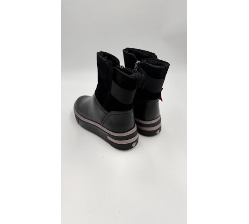 Полусапоги кожа шерсть зимние женские Evalli 1895 611 1 чёрный