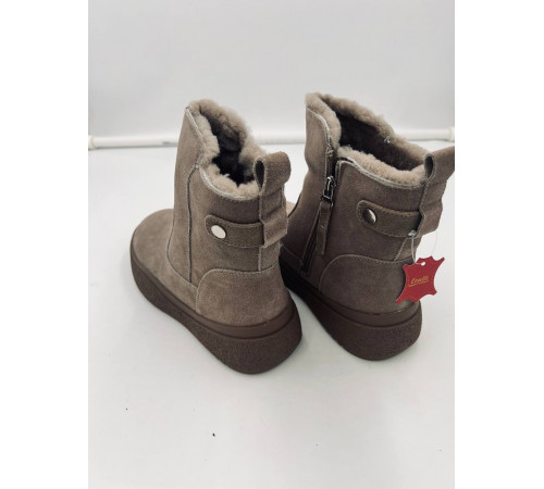 Полусапоги замша зимние женские Evalli evl  qqjz22c Бежевый