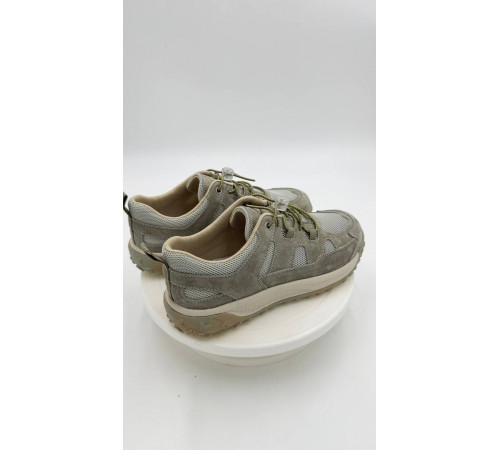 Кросовки женские на широкую ногу мягкие легкие с эластичными вставками нубук 69008 11 4 Зеленый