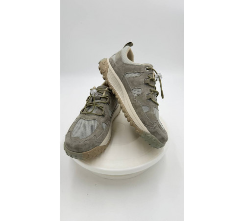 Кросовки женские на широкую ногу мягкие легкие с эластичными вставками нубук 69008 11 4 Зеленый