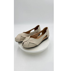 Туфли женские на полную ногу KP4S206F Молочный кожа