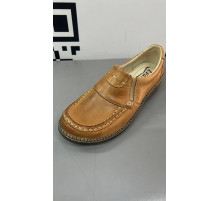 Ботинки кожа весенние женские липучка Evalli 701 07 Рыжий кожа