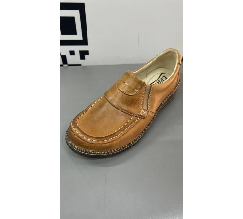 Ботинки кожа весенние женские липучка Evalli 701 07 Рыжий кожа