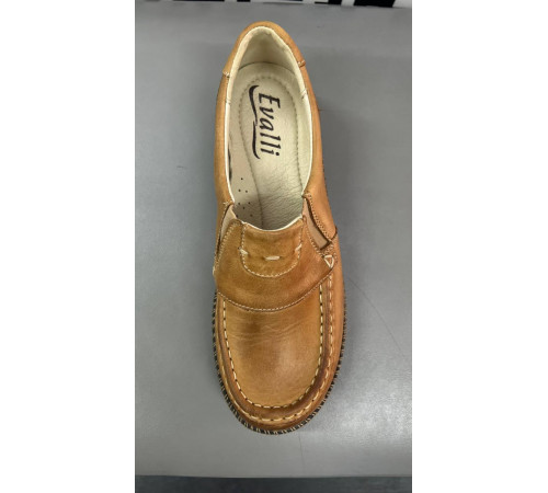 Ботинки кожа весенние женские липучка Evalli 701 07 Рыжий кожа