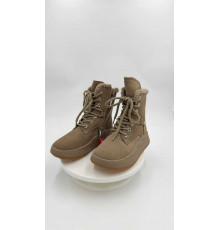 Ботинки кожа замша шерсть зимние женские мягкие удобно на полную ногу Evalli 6a yd151n Бежевый