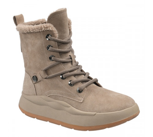 Ботинки кожа замша шерсть зимние женские мягкие удобно на полную ногу Evalli 6a yd151n Бежевый