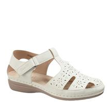 Босоножки женские летние на липучке на широкую ногу Evalli yhe 36043 2 Белый