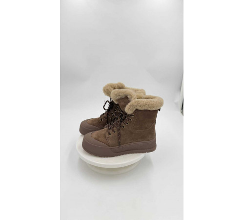 Ботинки кожа замша шерсть зимние женские мягкие удобно на полную ногу Evall is28e139 012 Коричневый 