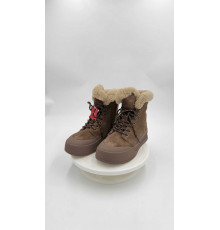 Ботинки кожа замша шерсть зимние женские мягкие удобно на полную ногу Evall is28e139 012 Коричневый 