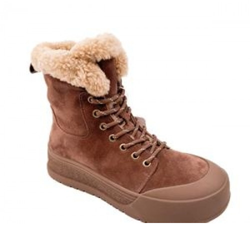 Ботинки кожа замша шерсть зимние женские мягкие удобно на полную ногу Evall is28e139 012 Коричневый 