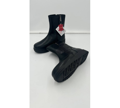 Сапоги зимние кожа шерсть тпр женские 8029-64-6 Чёрный Полнота 10